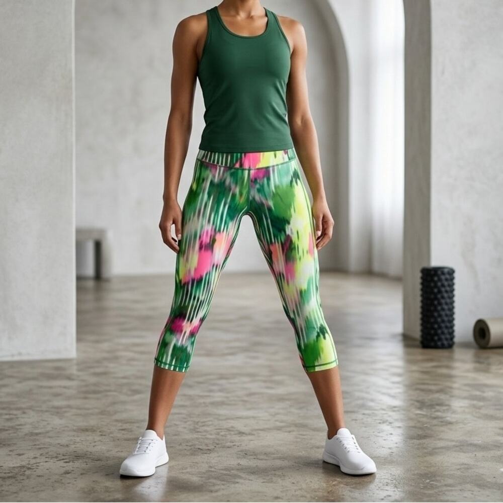 Athleta Wailea Chaturanga Tight Crop Green Medium